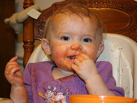 [Cate “eating” her spaghetti]